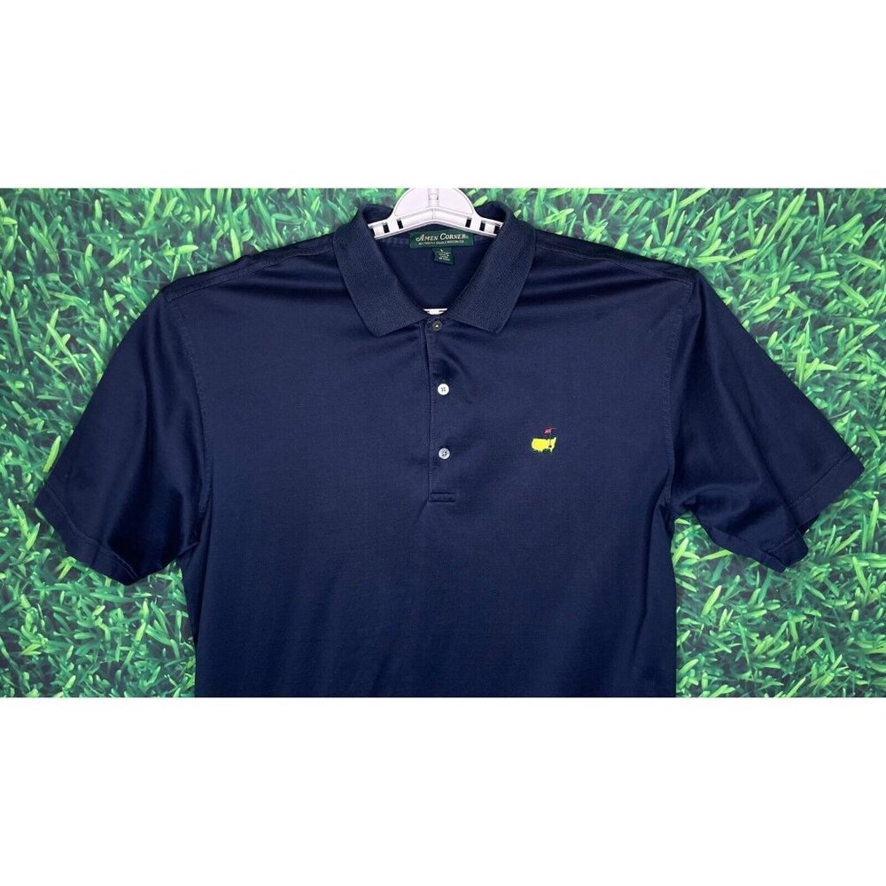 Masters Amen Corner Golf Short Sleeve Blue Polo Shirt Augusta Georgia Mens Large